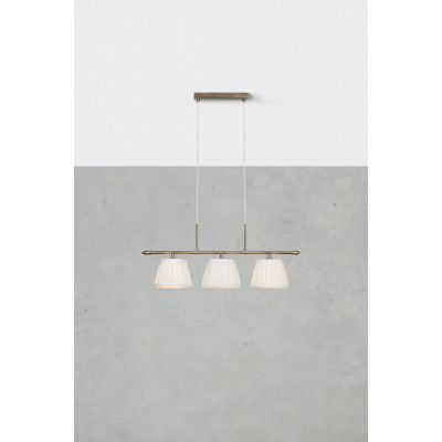 Markslöjd Oxford lampa wisząca 3x40 W biała-mosiądz 108975