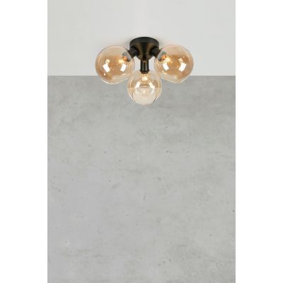 Markslöjd Artis lampa podsufitowa 3x40 W czarna-bursztynowa 108997