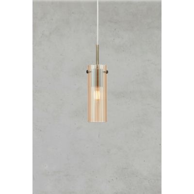 Markslöjd Tibia lampa wisząca 1x40 W mosiądz-bursztynowa 109015