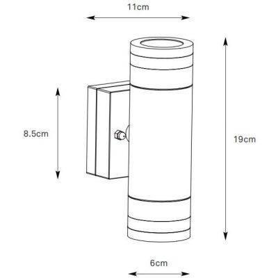 Markslöjd Luno kinkiet zewnętrzny 2x4,9 W srebrny 109106