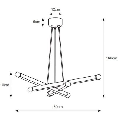 Markslöjd Stack lampa wisząca 6x40 W mosiądz 109157