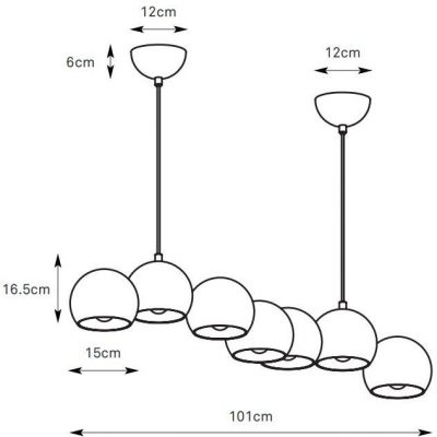 Markslöjd Cupolo lampa wisząca 7x40 W chrom 109168