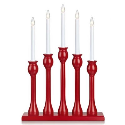 Markslöjd Lövåsa lampa stołowa - świecznik świąteczny 5x3W czerwony/biały 703799