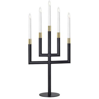 Markslöjd Karsten lampa stołowa - świecznik świąteczny 5x3W czarny/biały 704831