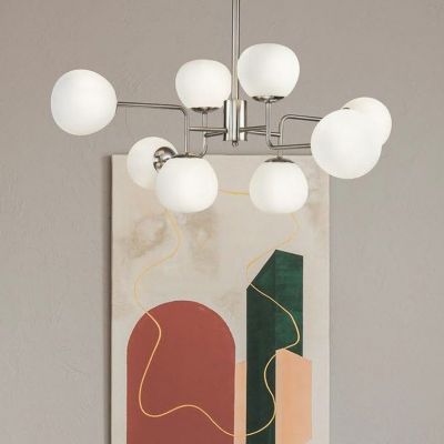 Maytoni Erich lampa podsufitowa 8x40W biała/srebrna MOD221-PL-08-N