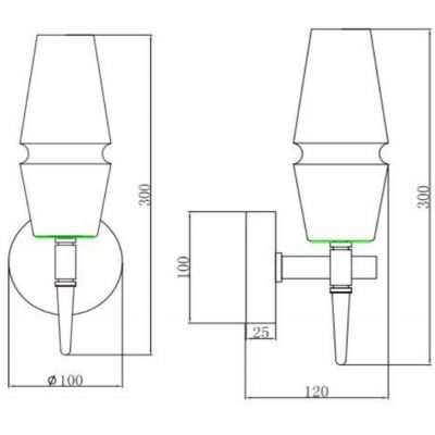 Maytoni Lita kinkiet 1x28W złoty/przezroczysty H002WL-01G