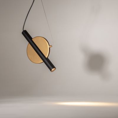 Maytoni Enigma lampa wisząca 1x5 W czarna-złota MOD150PL-L5BS3K
