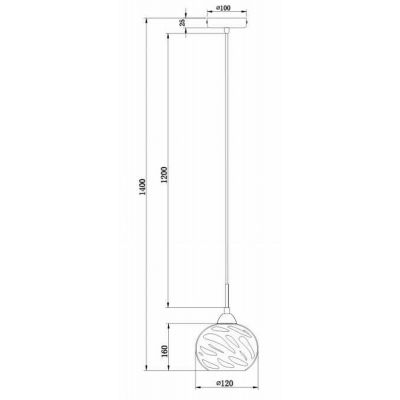 Maytoni Haze lampa wisząca 1x40W szara/przezroczysta P244-PL-01-N