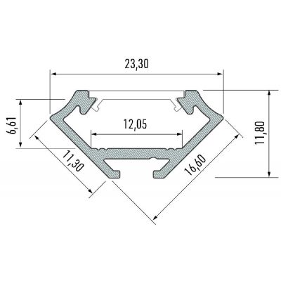 Milagro profil do taśmy LED 200 cm srebrny EKPR0101