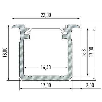 Milagro profil do taśmy LED 200 cm srebrny EKPR0125