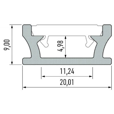 Milagro profil do taśmy LED 100 cm srebrny EKPR5382