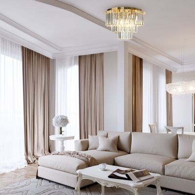 Milagro Milano lampa podsufitowa 6x40 W złota-kryształ ML1023