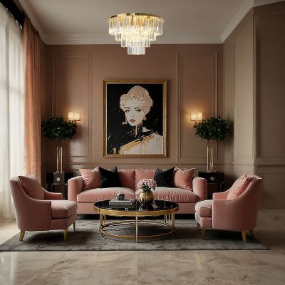 Milagro Milano lampa podsufitowa 9x40 W złota-kryształ ML1024