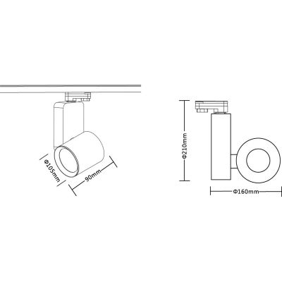 Milagro Ojo lampa do szynoprzewodów 1x35 W biały ML1108