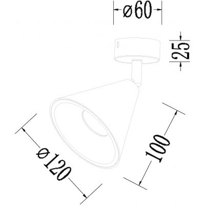 Milagro Cone lampa podsufitowa 1x10 W czarna-złota ML1120