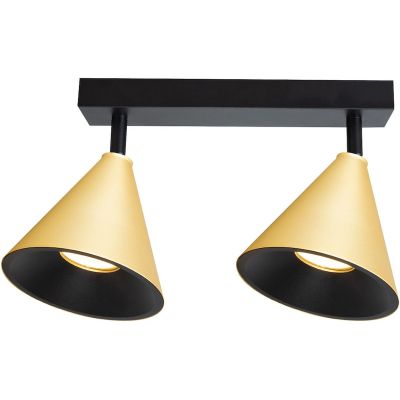Milagro Cone lampa podsufitowa 2x10 W czarna-złota ML1121