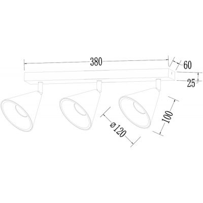 Milagro Cone lampa podsufitowa 3x10 W czarna-złota ML1122
