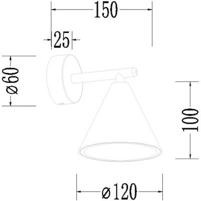 Milagro Cone kinkiet 1x10 W czarny-złoty ML1123