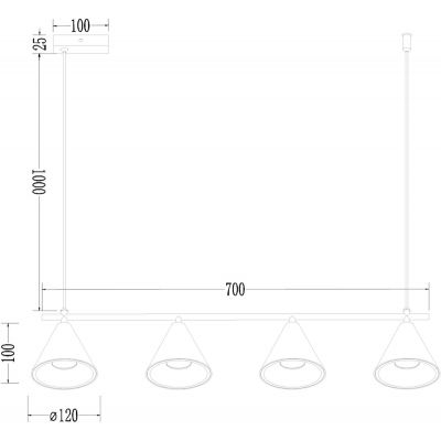 Milagro Cone lampa wisząca 4x10 W czarna-złota ML1125