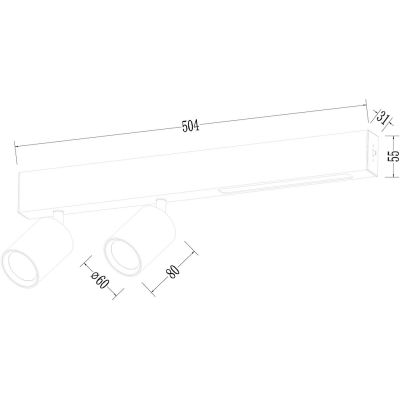 Milagro Magnet lampa podsufitowa 2x5 W czarna ML1132