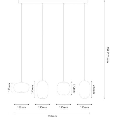 Milagro Vaso lampa wisząca 4x15 W czarna-przydymiona ML1407