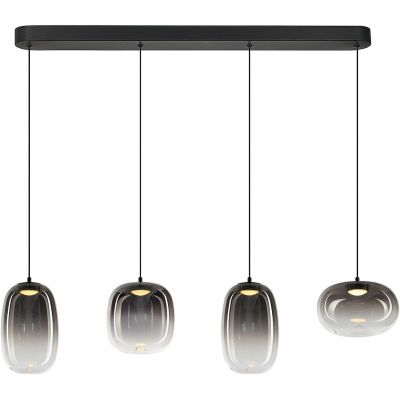 Milagro Vaso lampa wisząca 4x15 W czarna-przydymiona ML1407