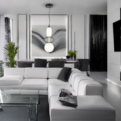 Milagro Arame lampa wisząca 1x23 W biała-czarna ML1433