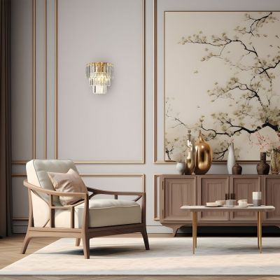 Milagro Milano kinkiet 2x11 W złoty-kryształowy ML1495