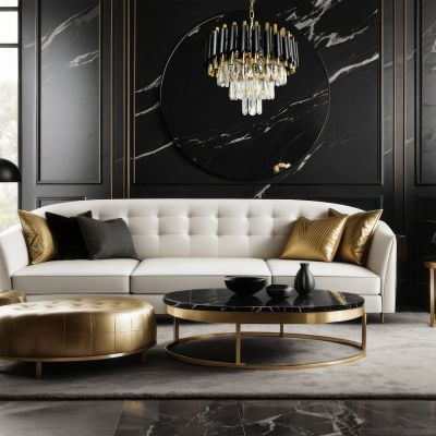 Milagro Cristal lampa wisząca 1x40 W czarna-złota ML1634