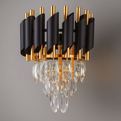 Milagro Cristal kinkiet 2x10 W czarny/złoty ML2412