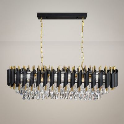 Milagro Cristal lampa wisząca 10x10 W czarna/złota ML2518