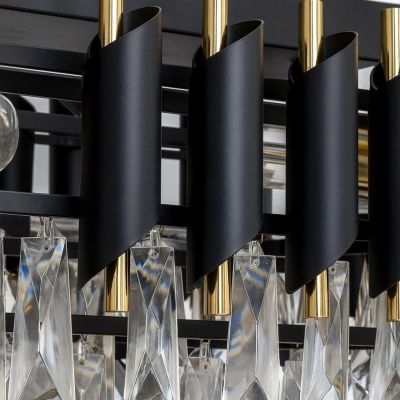 Milagro Cristal lampa wisząca 10x10 W czarna/złota ML2518