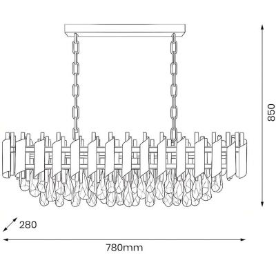 Milagro Cristal lampa wisząca 10x10 W czarna/złota ML2518