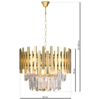 Milagro Aspen Gold lampa wisząca 6x40 W złota ML5999 