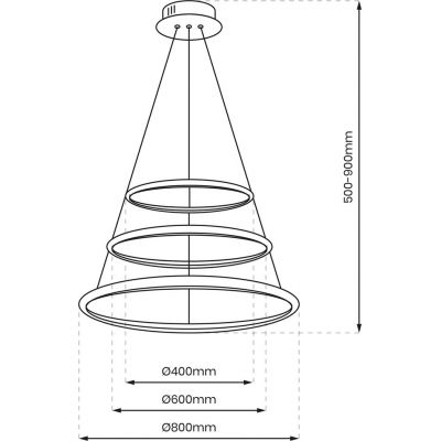 Milagro Rotonda lampa wisząca 3x93W LED chrom ML7946