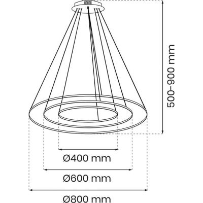 Milagro Rotonda lampa wisząca 3x93W LED złota ML7947