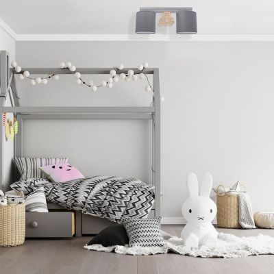 Milagro Miś lampa podsufitowa 2x60W szaro/drewniana MLP4964