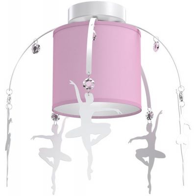 Milagro Baletnica lampa podsufitowa 1x60W biało/różowa MLP4972