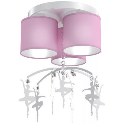 Milagro Baletnica lampa podsufitowa 3x60W biało/różowa MLP4973