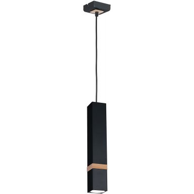 Milagro Vidar Black lampa wisząca 1x8W czarno/drewniana MLP5403