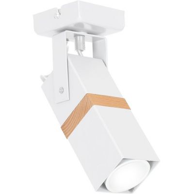 Milagro Vidar White lampa podsufitowa 1x8W biało/drewniana MLP5405