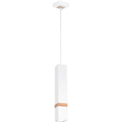 Milagro Vidar White lampa wisząca 1x8W biało/drewniana MLP5408