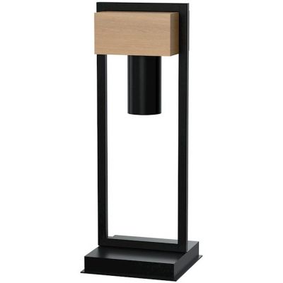 Milagro West Black lampa stołowa 1x8W czarno/drewniana MLP5515