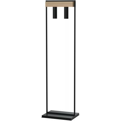 Milagro West Black lampa stojąca 2x8W czarno/drewniana MLP5516