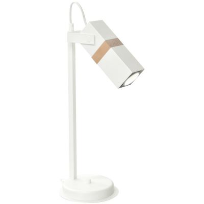 Milagro Vidar White lampa stołowa 1x8W biało/drewniana MLP6105