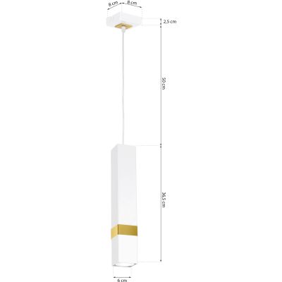 Milagro Vidar lampa wisząca 1x8W biało/złota MLP6275