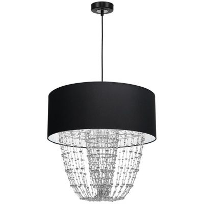 Milagro Almeria lampa wisząca 1x60W czarny/chrom/kryształ MLP6432