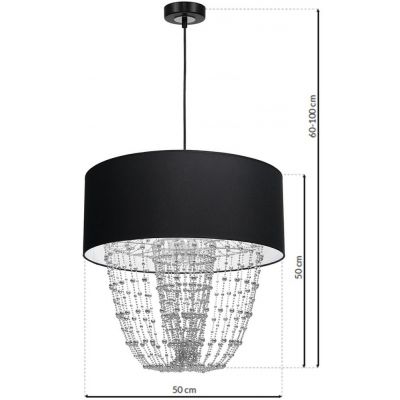 Milagro Almeria lampa wisząca 1x60W czarny/chrom/kryształ MLP6432
