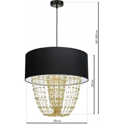 Milagro Almeria lampa wisząca 1x60W czarny/chrom/złoty/kryształ MLP6442