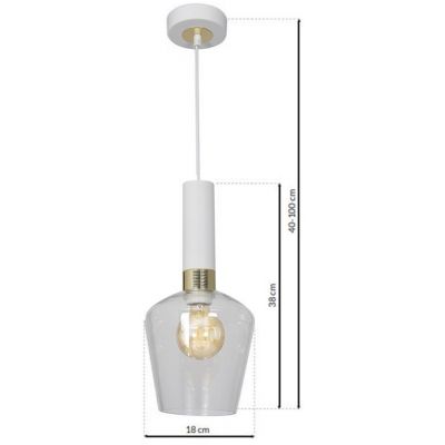 Milagro Roma lampa wisząca 1x60W biało/złota/szkło dymione MLP6487